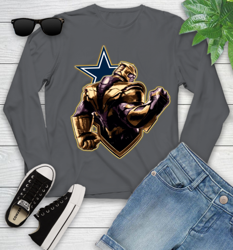 NFL Thanos Avengers Endgame Football Sports Dallas Cowboys Youth Long Sleeve 8