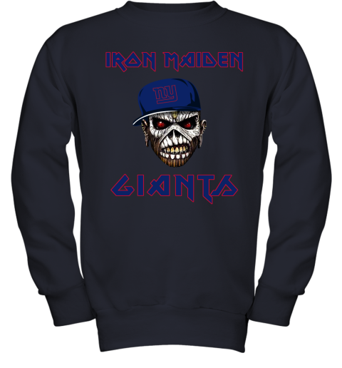 NFL New York Giants Iron Maiden Rock Band Music Football Sports nO2OwER1stU youth sweatshirt 47 95 151514 front navy