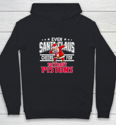 Detroit Pistons Even Santa Claus Cheers For Christmas NBA Youth Hoodie