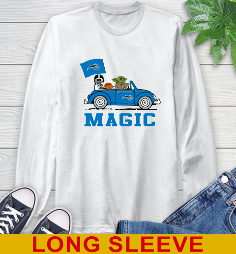 NBA Basketball Orlando Magic Darth Vader Baby Yoda Driving Star Wars Shirt Long Sleeve T-Shirt