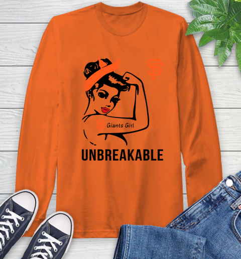 MLB San Francisco Giants Girl Unbreakable Baseball Sports Long Sleeve T-Shirt 3