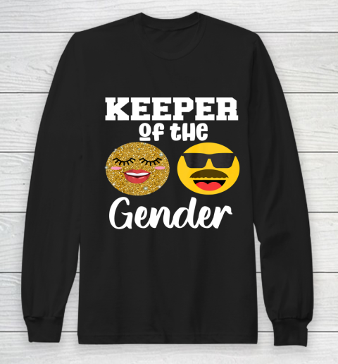 Keeper of the Gender Staches or Lashes Gender Reveal Party Long Sleeve T-Shirt