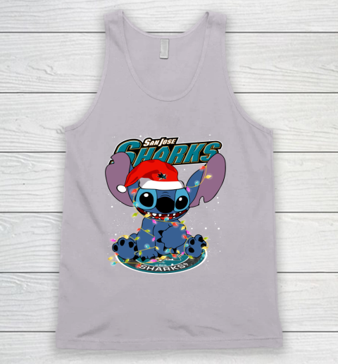 San Jose Sharks NHL Hockey noel stitch Christmas Tank Top 2