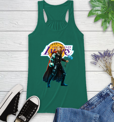 NBA Thor Avengers Endgame Basketball Los Angeles Lakers Racerback Tank 7