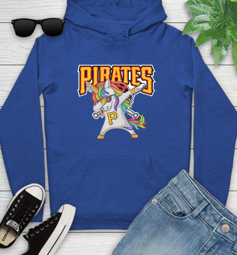 Pittsburgh Pirates MLB Baseball Funny Unicorn Dabbing Sports Youth Hoodie 9