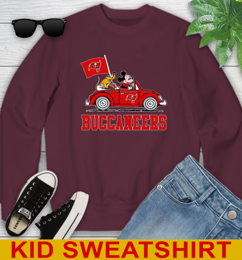 NFL Football Tampa Bay Buccaneers Pluto Mickey Driving Disney Shirt Youth Sweatshirt 5