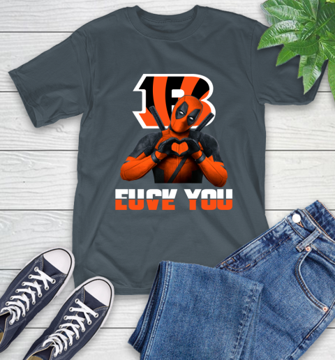 NHL Cincinnati Bengals Deadpool Love You Fuck You Football Sports T-Shirt 10