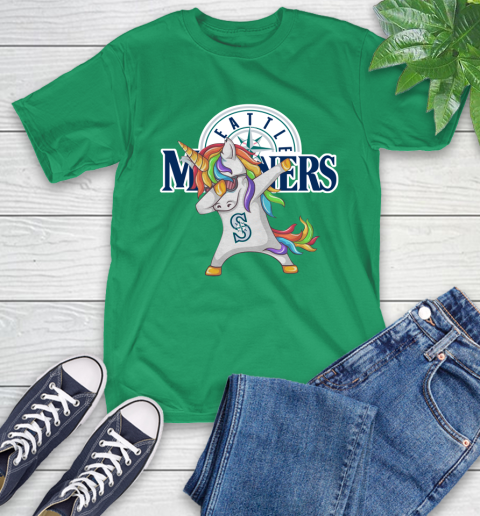 Seattle Mariners MLB Baseball Funny Unicorn Dabbing Sports T-Shirt 7