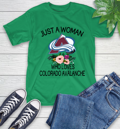 NHL Just A Woman Who Loves Colorado Avalanche Hockey Sports T-Shirt 5