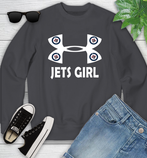 NHL Winnipeg Jets Girl Under Armour Hockey Sports Youth Sweatshirt 5