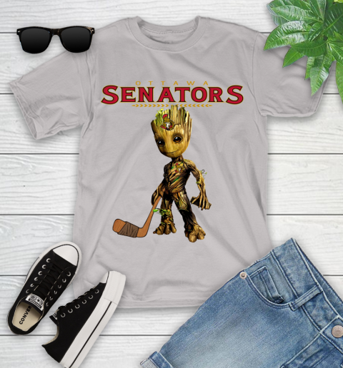 Ottawa Senators NHL Hockey Groot Marvel Guardians Of The Galaxy Youth T-Shirt 12