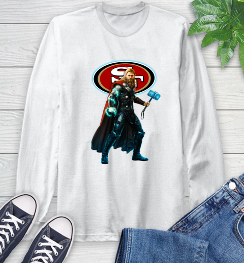 NFL Thor Avengers Endgame Football San Francisco 49ers Long Sleeve T-Shirt