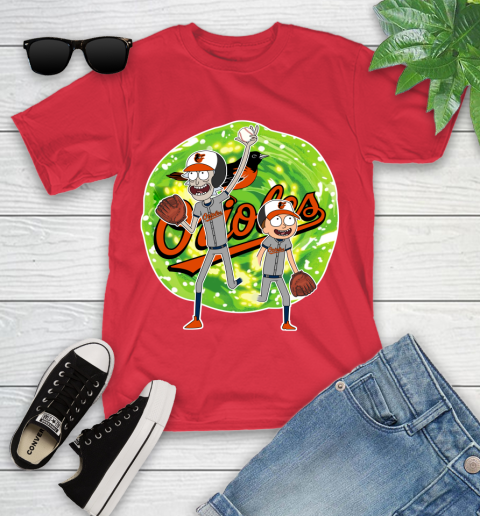 MLB Baltimore Orioles Rick And Morty Baseball Sports Youth T-Shirt 10