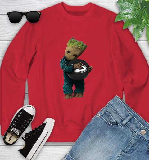NHL Groot Guardians Of The Galaxy Hockey Sports Anaheim Ducks Youth Sweatshirt 9