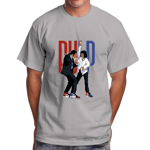 Air Jordan 1 Top 3 Jordan 1 Matching Sneaker Tshirt Pulp Fiction Dance Red and Blue Jordan Tshirt