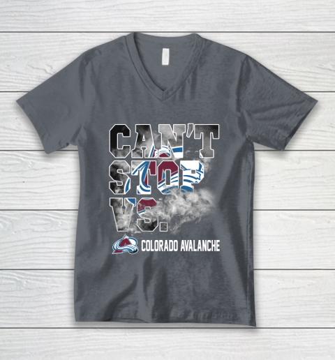 NHL Colorado Avalanche Hockey Can't Stop Vs V-Neck T-Shirt 4