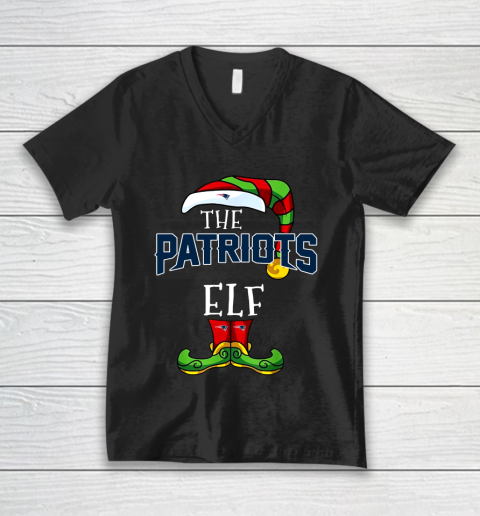 New England Patriots Christmas ELF Funny NFL V-Neck T-Shirt