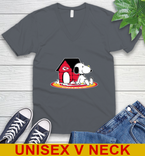 NFL Football Kansas City Chiefs Snoopy The Peanuts Movie Shirt V-Neck T-Shirt 5