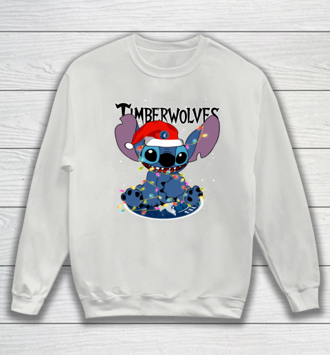 Minnesota Timberwolves NBA noel stitch Basketball Christmas Sweatshirt 3