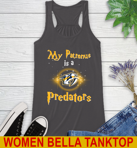 NHL Hockey Harry Potter My Patronus Is A Nashville Predators Racerback Tank 10