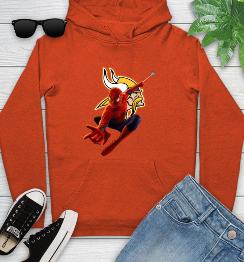 NFL Spider Man Avengers Endgame Football Minnesota Vikings Youth Hoodie 5