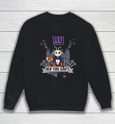 NFL New York Giants Football Jack Skellington Halloween Sweatshirt