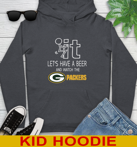 Green Bay Packers Football NFL Let's Have A Beer And Watch Your Team Sports Youth Hoodie 9