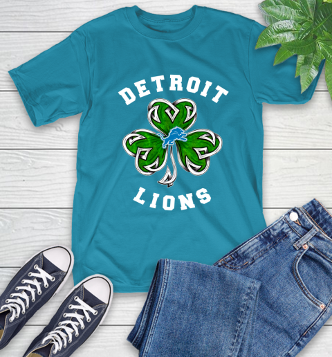 NFL Detroit Lions Three Leaf Clover St Patrick's Day Football Sports T-Shirt 9