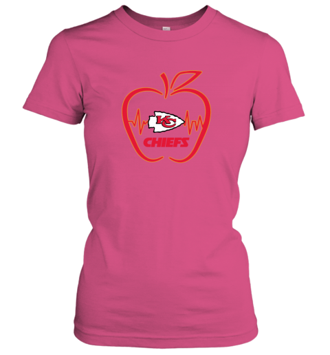 Apple Heartbeat Teacher Symbol Kansas City Chiefs Youth T-Shirt 