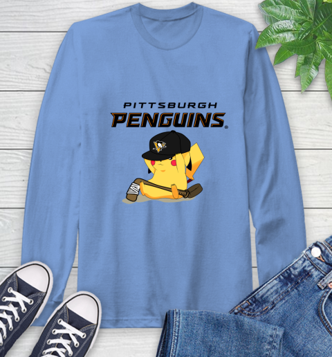 NHL Pikachu Hockey Sports Pittsburgh Penguins Long Sleeve T-Shirt 11