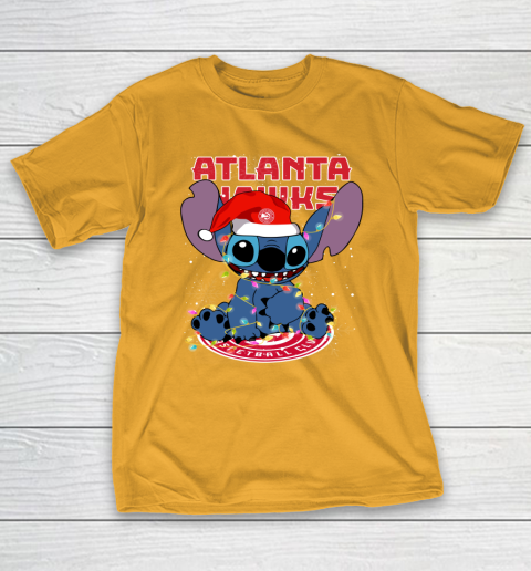 Atlanta Hawks NBA noel stitch Basketball Christmas T-Shirt 2