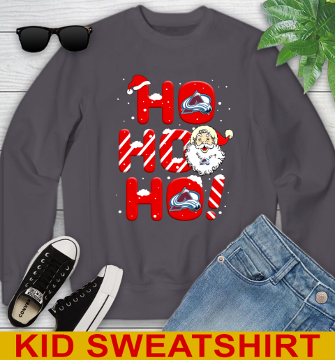 Colorado Avalanche NHL Hockey Ho Ho Ho Santa Claus Merry Christmas Shirt Youth Sweatshirt 5