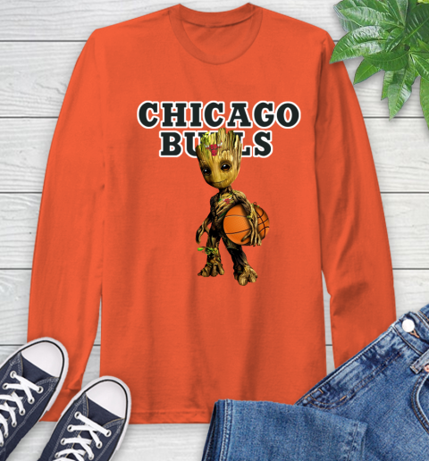Chicago Bulls NBA Basketball Groot Marvel Guardians Of The Galaxy Long Sleeve T-Shirt 5