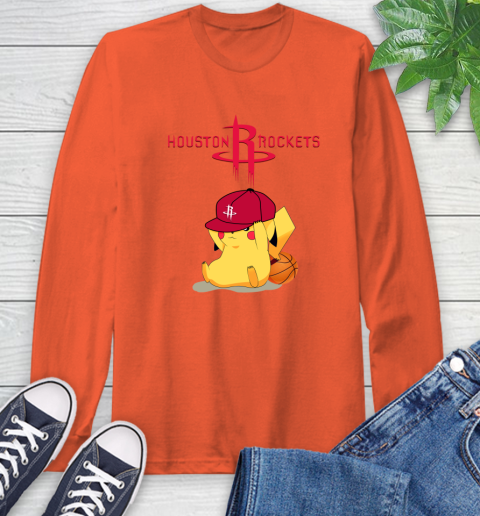 NBA Pikachu Basketball Sports Houston Rockets Long Sleeve T-Shirt 5