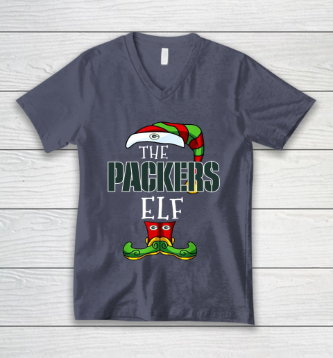 Green Bay Packers Christmas ELF Funny NFL V-Neck T-Shirt 7