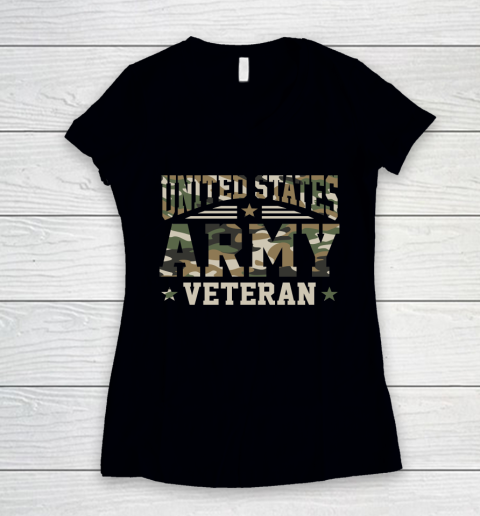 Veteran Shirt United States Army Veteran Flag Day Women's V-Neck T-Shirt