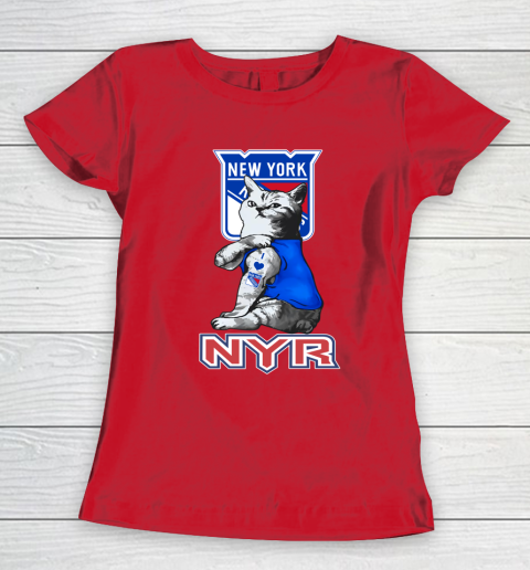 NHL My Cat Loves New York Rangers Hockey Women's T-Shirt 9