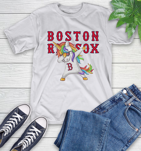 Boston Red Sox MLB Baseball Funny Unicorn Dabbing Sports T-Shirt 12