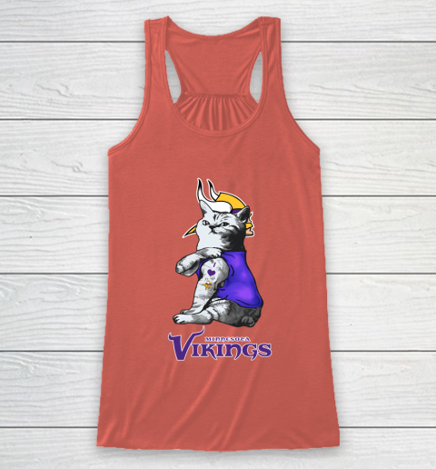 NFL Football My Cat Loves Minnesota Vikings Racerback Tank 3