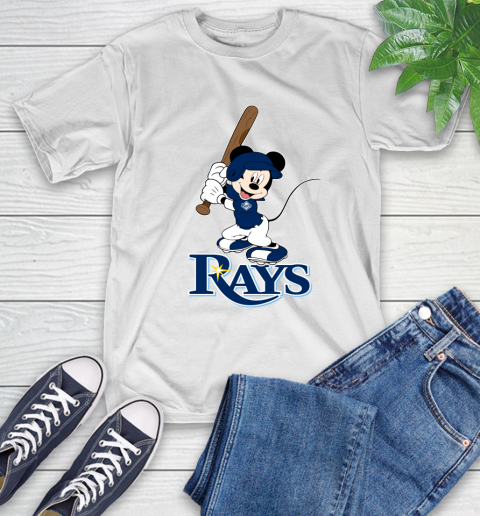 MLB Baseball Tampa Bay Rays Cheerful Mickey Mouse Shirt T-Shirt - Image 3