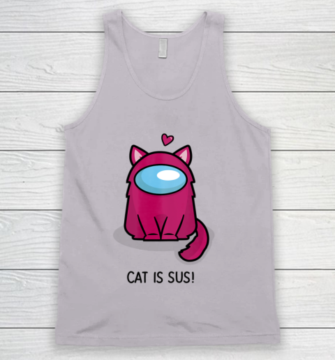 Among Us Game Shirt Cute Cat Astronaut Among me or us Nerdy Girl Gamer Tank Top 2