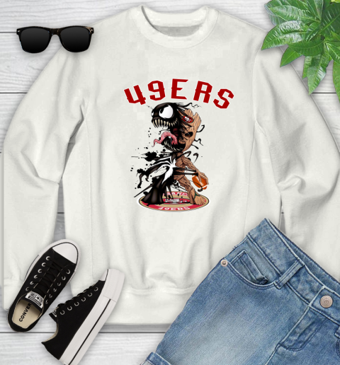 NFL San Francisco 49ers Football Venom Groot Guardians Of The Galaxy Youth Sweatshirt