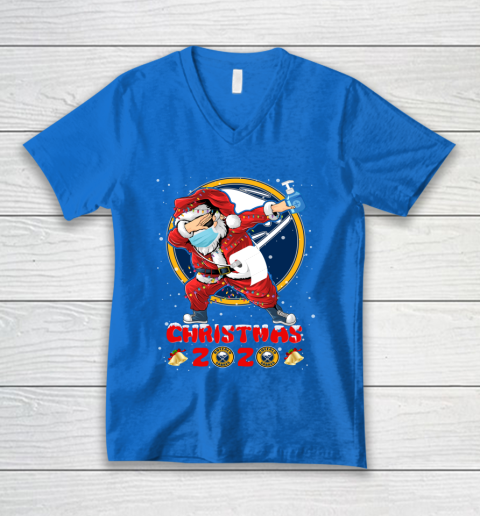 Buffalo Sabres Funny Santa Claus Dabbing Christmas 2020 NHL V-Neck T-Shirt 5