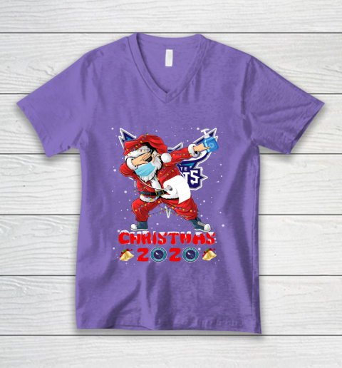 Charlotte Hornets Funny Santa Claus Dabbing Christmas 2020 NBA V-Neck T-Shirt 8