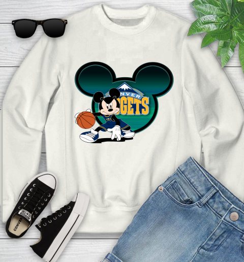 NBA Denver Nuggets Mickey Mouse Disney Basketball Youth Sweatshirt