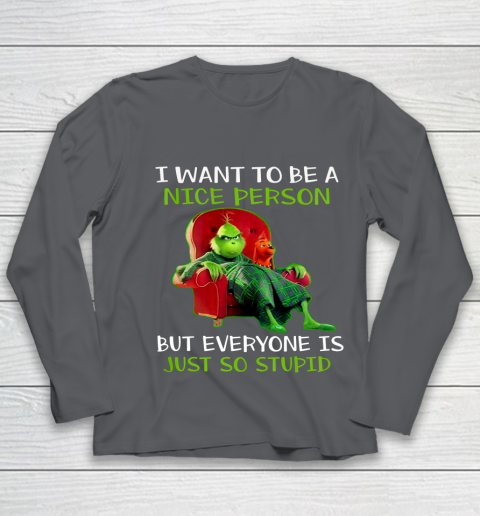 Tee Christmas Grinch Xmas funny quotes Youth Long Sleeve 6
