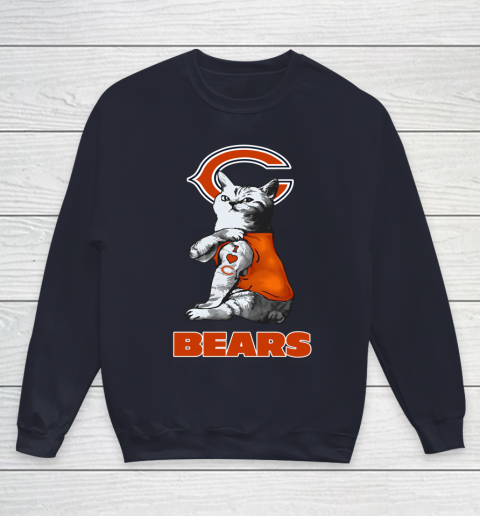 NFL Football My Cat Loves Chicago Bears Youth Sweatshirt 2