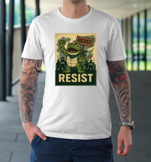 Resist Portland Frog Stand With Frog Digital Protest Shirt T-Shirt