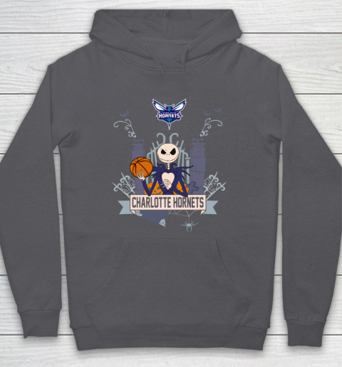 NBA Charlotte Hornets Basketball Jack Skellington Halloween Hoodie 4