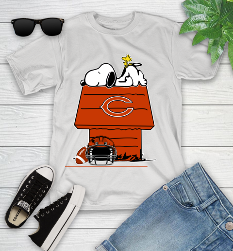 Chicago Bears NFL Football Snoopy Woodstock The Peanuts Movie Youth T-Shirt